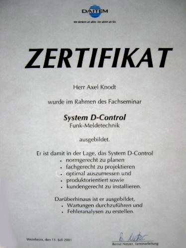 Control Certificate